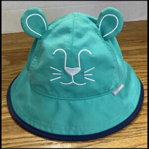 Columbia Youth Toddler O/S Kitty Cat Animal Ears Sun Hat Green EUC